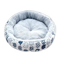 Coco Kindi Soft Round Shaped Fur Bed For Dogs & Cats White Large 60Cm