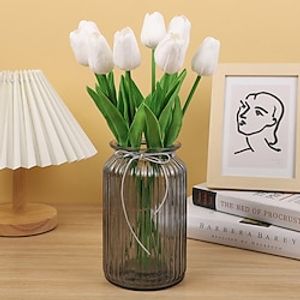 Artificial Flowers 10Pcs Fake Tulips Real Touch, Faux Latex Tulips Flowers With Gift Box Soft Faux Tulips Bouquets Arrangements For Party Wedding Home Room Decoration Lightinthebox