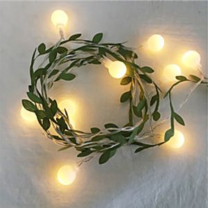 6M 3M Tiny Ivy Leaf With Ball Garland Fairy Light LED Flexible String Lights for Wedding Table Christmas Home Party Decoration AA Battery Power Warm White Lighting Lightinthebox