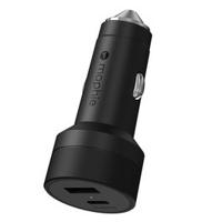 Mophie 42W Dual USB Car Charger USB-C PD and USB-A Fast Charging Ports Compact Design Black (MOP Car CRGR USBC 42W)