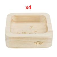 Trixie Wooden Bowl - Brown 11Cm (Pack Of 4)