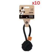 M-PETS Coto Black Loop Ball Small Eco Friendly Dog Toy (Pack of 10)