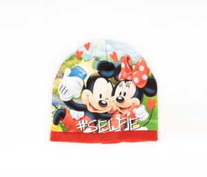 Little Girls Minnie & Mickey Mouse Hat  Red Combo