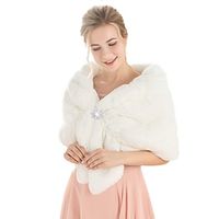 1920s Bride Wedding Fur Shawls and Wraps Winter Bridal Faux Fox Fur Stoles and Scarfs for Women and Bridesmaids miniinthebox - thumbnail