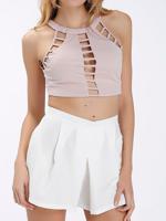 Sexy Hollow Sleeveless Halter Women Crop Tops