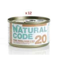 Natural Code Tuna Beans & Seaweeds Cooking Water Wet Cat Food - 85G Pack Of 12