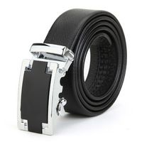 First Layer Cowhide Leather Adjustable Automatic Buckle Men's Waist Belt Strip