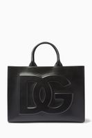 Large DG Daily Shopper Tote Bag in Calfskin - thumbnail