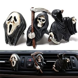 Car Air Fresheners Grim Reaper Car Diffuser Outlet Fan Air Diffuser for Car Vent Perfume Automotive Stuff Horror Halloween Decorations for Men Women Teens for Dad Husband Lightinthebox