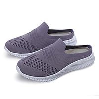 Women's Clogs  Mules Flat Heel Round Toe Booties Ankle Boots Daily Elastic Fabric Solid Colored Purple Burgundy Pink Lightinthebox - thumbnail