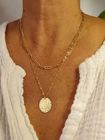 Simple And Versatile Multi-layer Disc Hollow Necklace - thumbnail