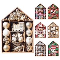 70Pcs/box Christmas Baubles Ornaments Set Xmas Tree Hanging Pendants Home New Year Gifts Decoration Supplies 2023 Navidad Noel Christmas Ball House Set Christmas Decoration Christmas Tree Pendant miniinthebox - thumbnail