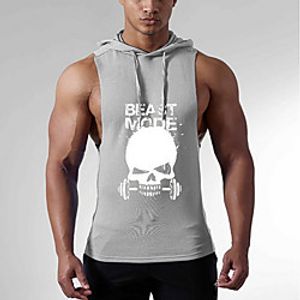 Men's Hoodie Geometric Hooded Casual Hoodies Sweatshirts  Sleeveless Wine Gray Royal Blue miniinthebox