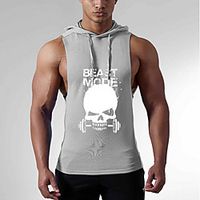 Men's Hoodie Geometric Hooded Casual Hoodies Sweatshirts  Sleeveless Wine Gray Royal Blue miniinthebox - thumbnail