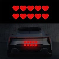 Car Reflective Stickers 10pcsSet Heart Vinyl Decal for Cars, High Intensity Reflective DIY Stickers for Window Bumper Laptop Auto Decals Waterproof Car Sticker Lightinthebox - thumbnail