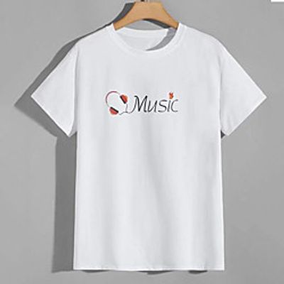 Men's Unisex Tees T shirt Hot Stamping Graphic Prints Letter Plus Size Print Short Sleeve Casual Tops 100% Cotton Basic Designer Big and Tall White miniinthebox