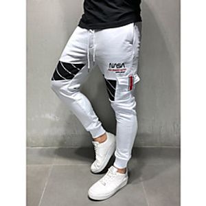 Men's Athleisure Sports Outdoor Sports Casual Sports Pants Sweatpants Pants Patchwork Full Length Patchwork Grey White Red Lightinthebox