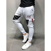 Men's Athleisure Sports Outdoor Sports Casual Sports Pants Sweatpants Pants Patchwork Full Length Patchwork Grey White Red Lightinthebox - thumbnail