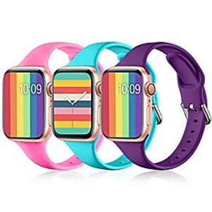 Smart watch band compatible for apple watch series 6se 54 321 soft silicone iwatch band sweat resistant sport band for 40mm 38mm  women 3pack Lightinthebox