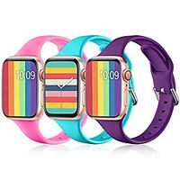 Smart watch band compatible for apple watch series 6se 54 321 soft silicone iwatch band sweat resistant sport band for 40mm 38mm  women 3pack Lightinthebox - thumbnail