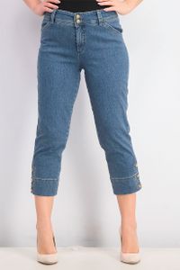 Womens Cropped Button-Cuff Jeans  Antique Indigo