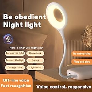 LED Smart Voice  Control Small Night Light Smart Home Night Light Energy Saving Body Sound Sensor USB Plug Atmosphere Light Lightinthebox