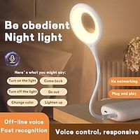 LED Smart Voice  Control Small Night Light Smart Home Night Light Energy Saving Body Sound Sensor USB Plug Atmosphere Light Lightinthebox - thumbnail