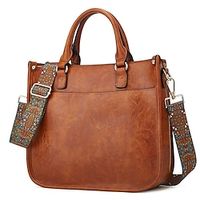 Women's Handbag Crossbody Bag Messenger Bag Diaper Bag Tote PU Leather Daily Holiday Zipper Adjustable Large Capacity Waterproof Solid Color Almond Black Brown miniinthebox - thumbnail