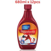 American Garden Strawberry Syrup 24oz Pack Of 12