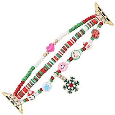 Jewelry Bracelet Compatible with Apple Watch band 38mm 40mm 41mm 42mm 44mm 45mm 49mm Women Crystal Double Chain Beads Strap Replacement Wristband for iwatch Series 9 8 7 6 5 4 3 2 1 SE miniinthebox