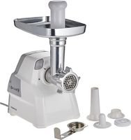 Kenwood Meat Grinder 2100W Meat Mincer with Kibbeh Maker, Sausage Maker, Biscuit Attachment, Feed Tube Pusher, 3 Stainless Steel Screens for Fine, Medium & Coarse Results MGP40.000WH White