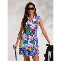 Women's Golf Dress Dark Blue Sleeveless Ladies Golf Attire Clothes Outfits Wear Apparel Lightinthebox
