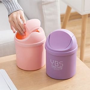 Mini trash can Desktop Bin Small Trash Can Tube Cute Small Waste Bin Household Office Storage Accessories Desk Dustbin miniinthebox