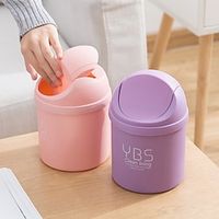 Mini trash can Desktop Bin Small Trash Can Tube Cute Small Waste Bin Household Office Storage Accessories Desk Dustbin miniinthebox - thumbnail
