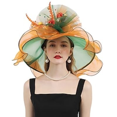 Hats Organza Kentucky Derby Church Wedding Fancy With Flower Tulle Headpiece Headwear Lightinthebox
