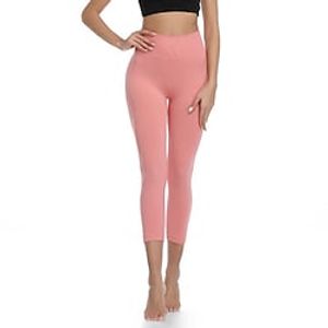 Women's Capri Leggings Workout Tights Solid Color High Waist Tummy Control Butt Lift Quick Dry White Black Green Yoga Fitness Gym Workout Sports Activewear Moisture Wicking Lightinthebox