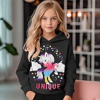 Girls' 3D Unicorn Hoodie Pullover Long Sleeve 3D Print Fall Winter Active Fashion Cute Polyester Kids 3-12 Years Outdoor Casual Daily Regular Fit Lightinthebox - thumbnail