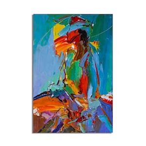 Oil Painting Handmade Hand Painted Wall Art Abstract People Canvas Painting Home Decoration Decor Stretched Frame Ready to Hang miniinthebox