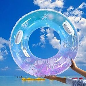 Pool Floats Adults Float Glitter Starry Sky Pattern Swimming Ring with Handle Strong Buoyancy Inflatable Pool Tube Water Fun Toy for Swim miniinthebox