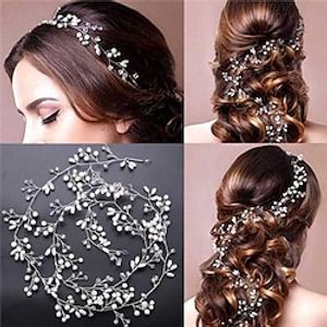 5pcs Keendarmi Bridal Hair Vine Crystal Wedding Head Piece Bride Wedding Hair Vine Hair Accessories for Bridesmaid and Flowergirls Silver Lightinthebox
