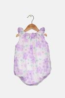 Baby Girls Floral-Print Bubble Romper Lavender Pool Baby Girls Floral-Print Bubble Romper Lavender Pool