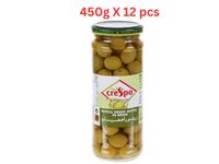 Crespo Whole Green Olives Jar (Pack Of 12 X 450g)