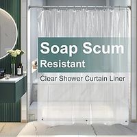 Plastic Shower Liner, Mildew Proof And Waterproof, Heavy Duty Shower Curtain Liner, Can Be Used Alone Or With Fabric Curtains Lightinthebox - thumbnail