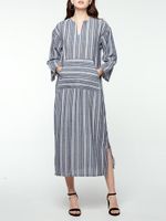 Side Split Striped Maternity Dress