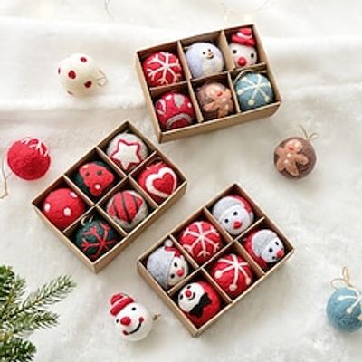 Christmas Decoration Felt Ball Small Pendant Christmas Snowflake Elderly Snowman Handcrafted Wreath Christmas Tree Diy Accessories Lightinthebox
