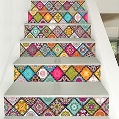 Creative 3D Mosaic Tile Sticker Self adhesive Staircase Decoration Cross border Staircase Sticker Lightinthebox