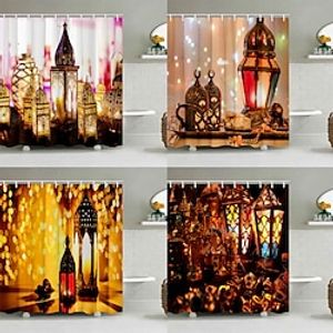 1PC Bathroom Deco Shower Curtain with Hooks Bathroom Decor Waterproof Fabric Shower Curtain Set with12 Pack Plastic Hooks Lightinthebox