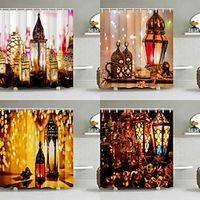 1PC Bathroom Deco Shower Curtain with Hooks Bathroom Decor Waterproof Fabric Shower Curtain Set with12 Pack Plastic Hooks Lightinthebox - thumbnail