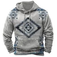 Men's Pullover Hoodie Sweatshirt Brown Gray Hooded Bohemian Style Graphic Prints Print Daily Sports 3D Print Basic Streetwear Designer Spring   Fall Clothing Apparel Hoodies Sweatshirts  miniinthebox - thumbnail