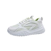Women's Trainers Athletic Shoes High Heel Round Toe Booties Ankle Boots Daily Mesh Lace-up Solid Colored Green White miniinthebox - thumbnail
